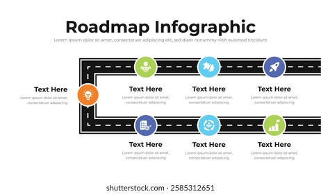 Roadmap infographic presentation layout fully editable.