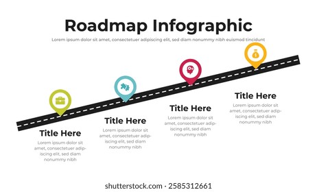 Roadmap infographic presentation layout fully editable.