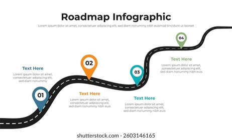 Roadmap infographic presentation layout fully editable.