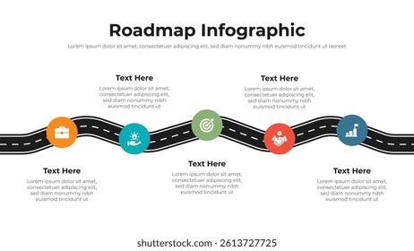 Roadmap infographic presentation layout fully editable.