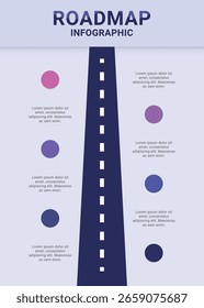 Roadmap infographic template design with six steps