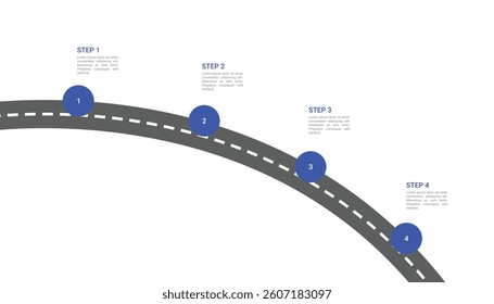 Roadmap Journey Infographic Template with 4 Steps