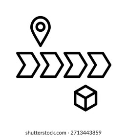 Ilustración vectorial de icono de esquema de hoja de ruta