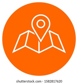 Roadmap Pin Place Outline Icon. Vector