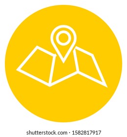 Roadmap Pin Place Outline Icon.vector illustration