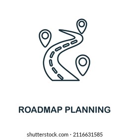 Roadmap Planning icon. Line element from production management collection. Linear Roadmap Planning icon sign for web design, infographics and more.