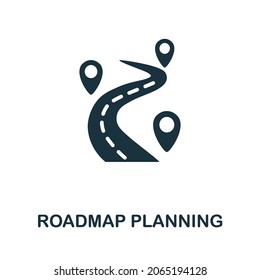 Roadmap Planning icon. Monochrome sign from production management collection. Creative Roadmap Planning icon illustration for web design, infographics and more