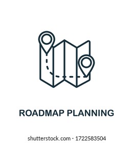 Roadmap Planning icon from production management collection. Simple line Roadmap Planning icon for templates, web design and infographics