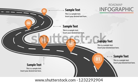 roadmap presentation design project timeline milestone stock vector