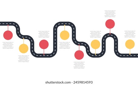 Infografía del proceso de hoja de ruta con 8 pasos