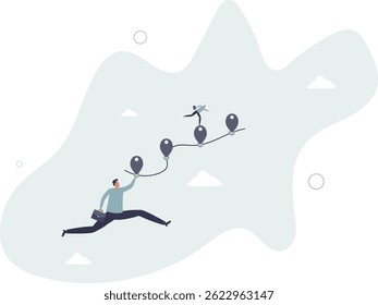 Roadmap, project milestone or business journey achievement, workflow or process timeline to success, step planning or progress concept. character life .