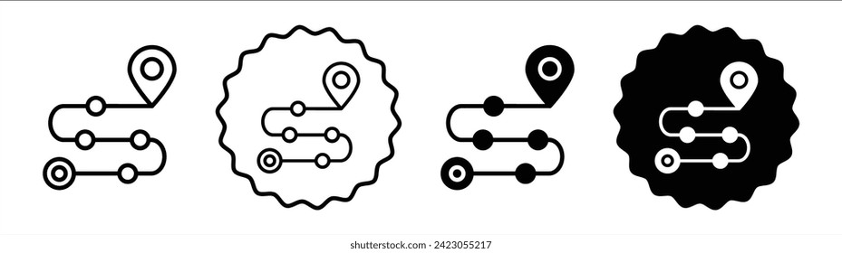 Roadmap in schwarz-weißer Farbe. Roadmap einfache flache Vektorgrafik