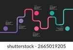 Roadmap street infographic template with 6 steps