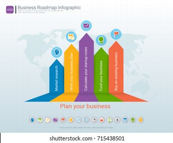 Roadmap timeline infographic design template, Key success and presentation of project ambitions, Can be used roadmap management for any business plan to achieving your project goals is clear to you.