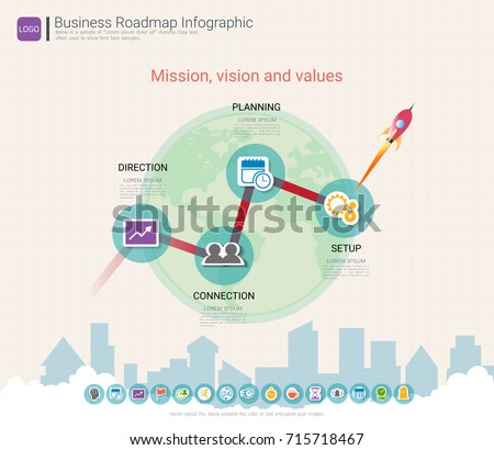 roadmap timeline infographic design template key stock vector