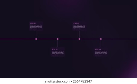 Plantilla de infografía de la línea de tiempo de la hoja de ruta con 4 pasos
