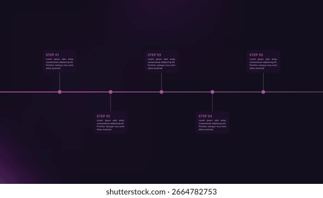 Roadmap timeline infographic template with 5 steps