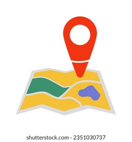 Hoja de ruta. Mapa del viajero. Geolocalización. Fondo blanco aislado. Ilustración vectorial.