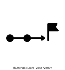 Roadmap vector icon, success, direction, strategy icon. isolated silhouette icon