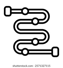 Roadmap Vector Line Icon Design