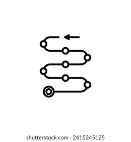 Roadmap Vector Line Icon Illustration.