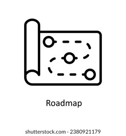 Ilustración de diseño del contorno del vector de mapa de ruta. Símbolo del archivo EPS 10 de fondo blanco 