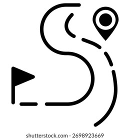 Icono de Web de hoja de ruta en estilo en negrita