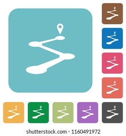 Roadmap white flat icons on color rounded square backgrounds