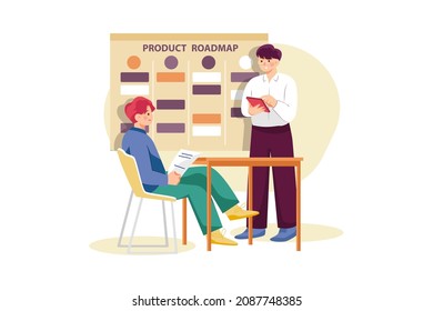 Roadmapping Illustration concept. Flat illustration isolated on white background.