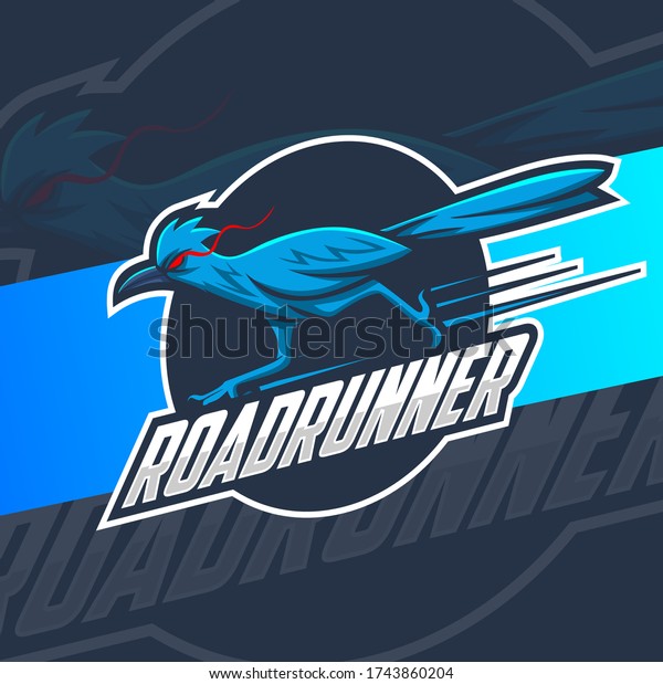 Roadrunner Bird Mascot Logo Design Stock Vector (Royalty Free) 1743860204