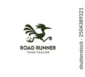 roadrunner bird silhouette logo vector illustration