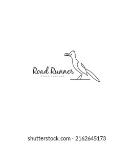 roadrunner bird style line logo vector icon symbol illustration design