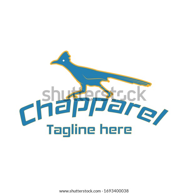 Roadrunner Chaparral Bird Logo Design Bending Stock Vector (Royalty