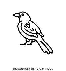 Roadrunner Desert Bird Line Icon: Southwest US and Wildlife