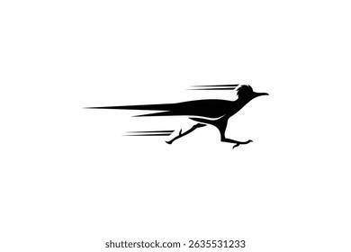Ilustración vectorial de diseño de logotipo de Roadrunner. Plantilla de logotipo de silueta de Roadrunner
