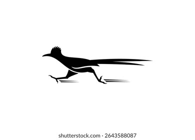 roadrunner logo design vector illustration. roadrunner silhouette logo template