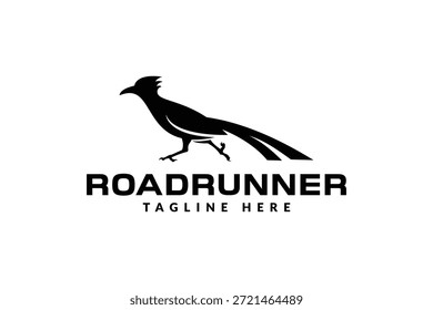 roadrunner logo design vector illustration. roadrunner silhouette logo template	