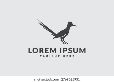 roadrunner logo design vector illustration. roadrunner silhouette logo template