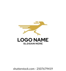 The Roadrunner logo features a sleek, minimalist design that captures the essence of speed and agility. With clean lines and a streamlined silhouette, the logo portrays the roadrunner in motion using 