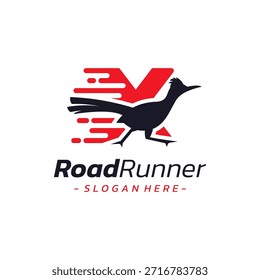 Vector del logotipo de Roadrunner, icono, emblema, concepto de diseño de logotipo de movimiento de velocidad, símbolo creativo de pájaro.