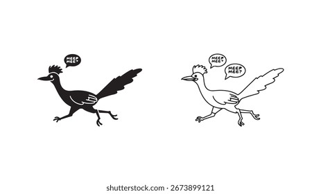 Roadrunners running with transparent background