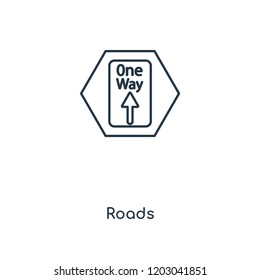 Roads concept line icon. Linear Roads concept outline symbol design. This simple element illustration can be used for web and mobile UI/UX.