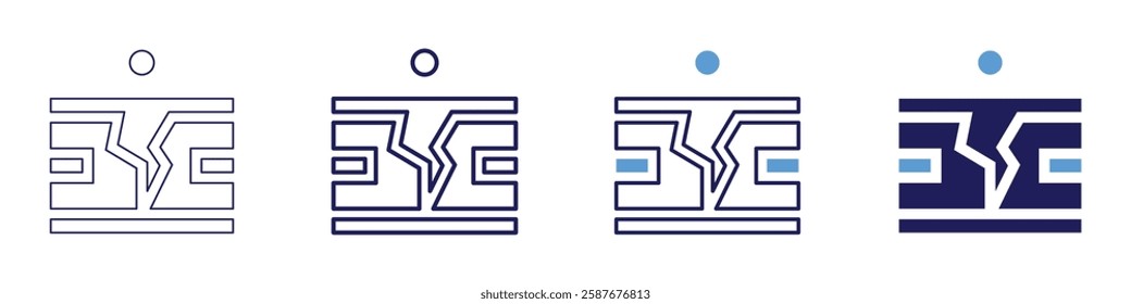 Roads icon in 4 different styles. Thin Line, Line, Bold Line, Duotone. Duotone style. Editable stroke.