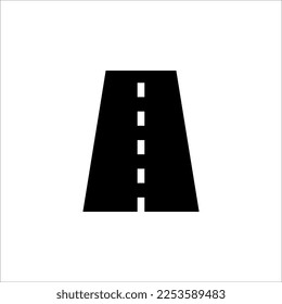 Straßensymbol. Straßengabeln sind Ikone. Straßenabschnitte verschiedener Formen. Vektorgrafik auf weißem Hintergrund