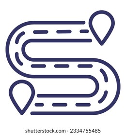 Roads icon. Road forks icon. Road sections of different shapes. Line with editable stroke. Eps 10. Vector illustration.