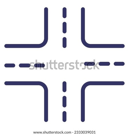 Roads icon. Road forks icon. Road sections of different shapes. Line with editable stroke. Eps 10. Vector illustration.