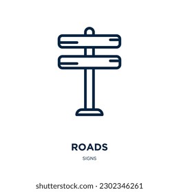 icono de rutas de la colección de signos. Caminos lineales delgados, carretera, icono de contorno de velocidad aislado en fondo blanco. Señal de rutas de vectores de línea, símbolo para web y móvil