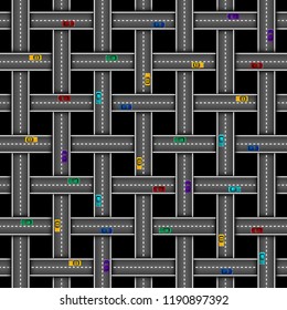 Roads and street pattern with a group of organized highways in a grid pattern as a transportation and business management crossroad concept. Vector Illustration