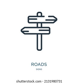 roads thin line icon. road, way linear icons from signs concept isolated outline sign. Vector illustration symbol element for web design and apps.