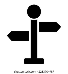 Roadside arrow, street sign vector icon in trendy style